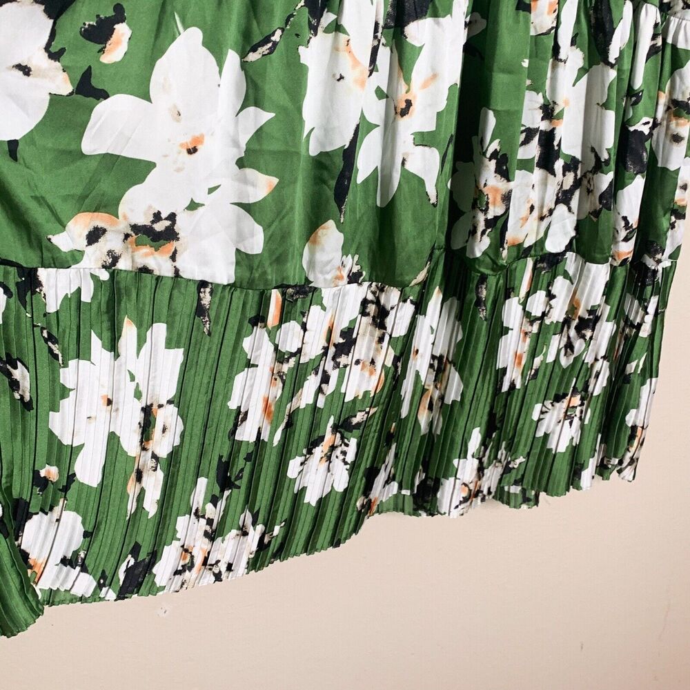 Sister Jane Flora Dorm Ruffle Midi Dress XS Floral Green Long Sleeve Big Collar - Picture 5 of 7